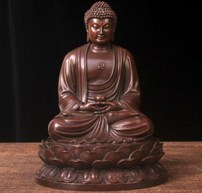 Tượng Phật A Di Đà để xe ô tô bằng đồng thau nguyên chất