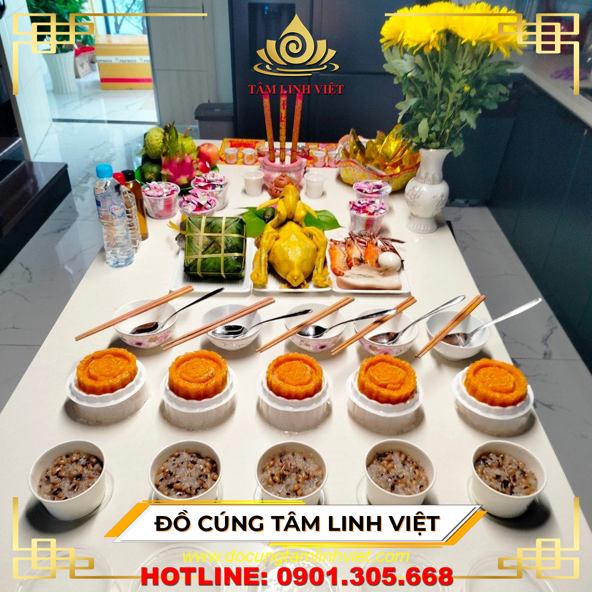 Mâm cúng Tất Niên đơn giản