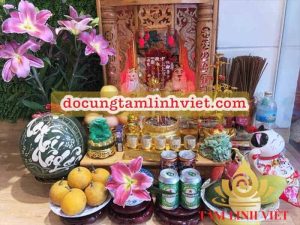 Mâm cúng thần gtaif hàng thang
