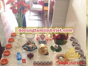 Mâm cúng về nhà mới đầy đủ