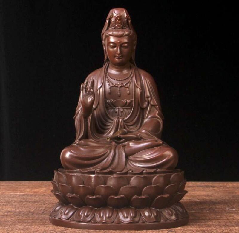 Tượng quân âm bồ tát để xe ô tô bằng đồng thau cao cấp