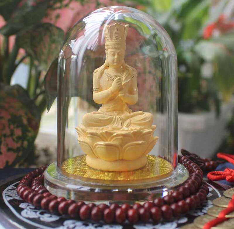 Tượng Phật để xe hơi bằng kim sa đẹp và cao cấp